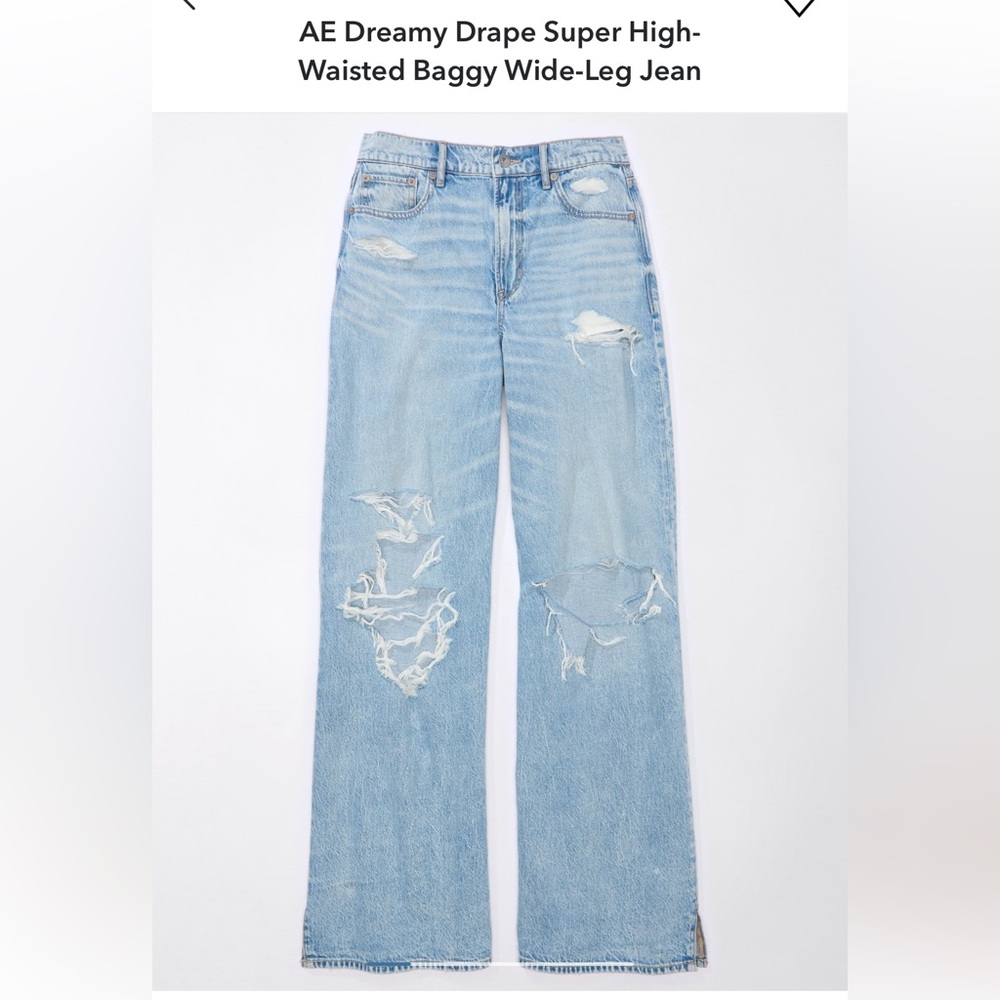 American Eagle dreamy drape high waisted baggy jeans